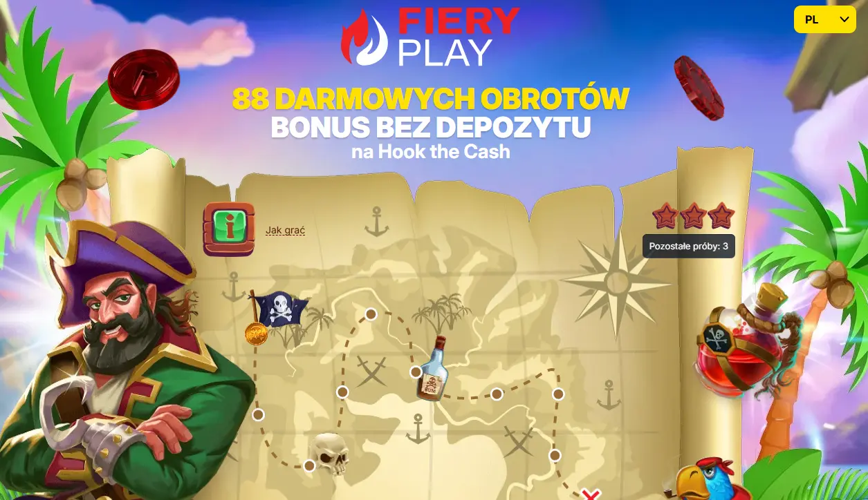 FieryPlay 88 darmowych spinów bez depozytu
